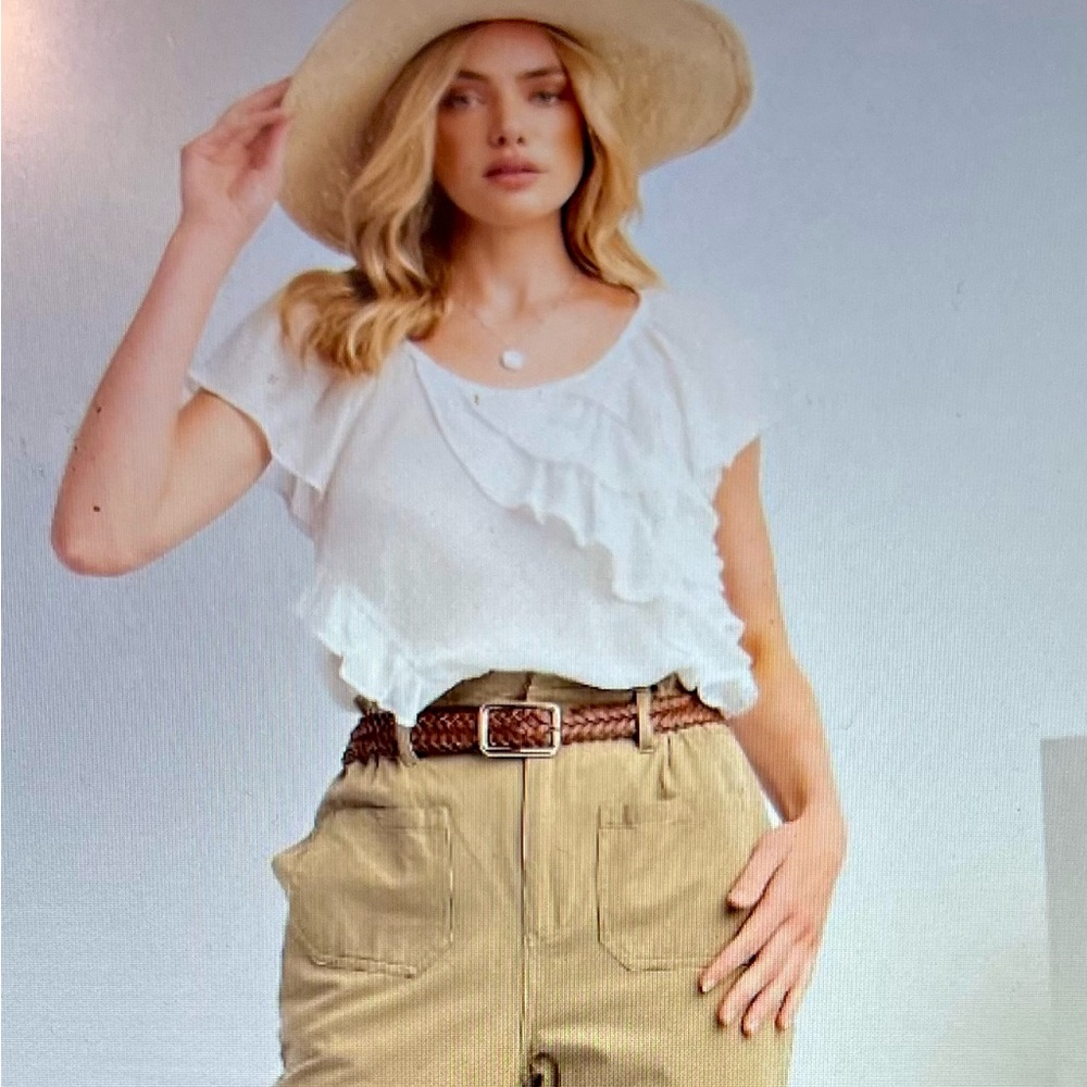 - Easel khaki Capris High-Waisted Relaxed Fit